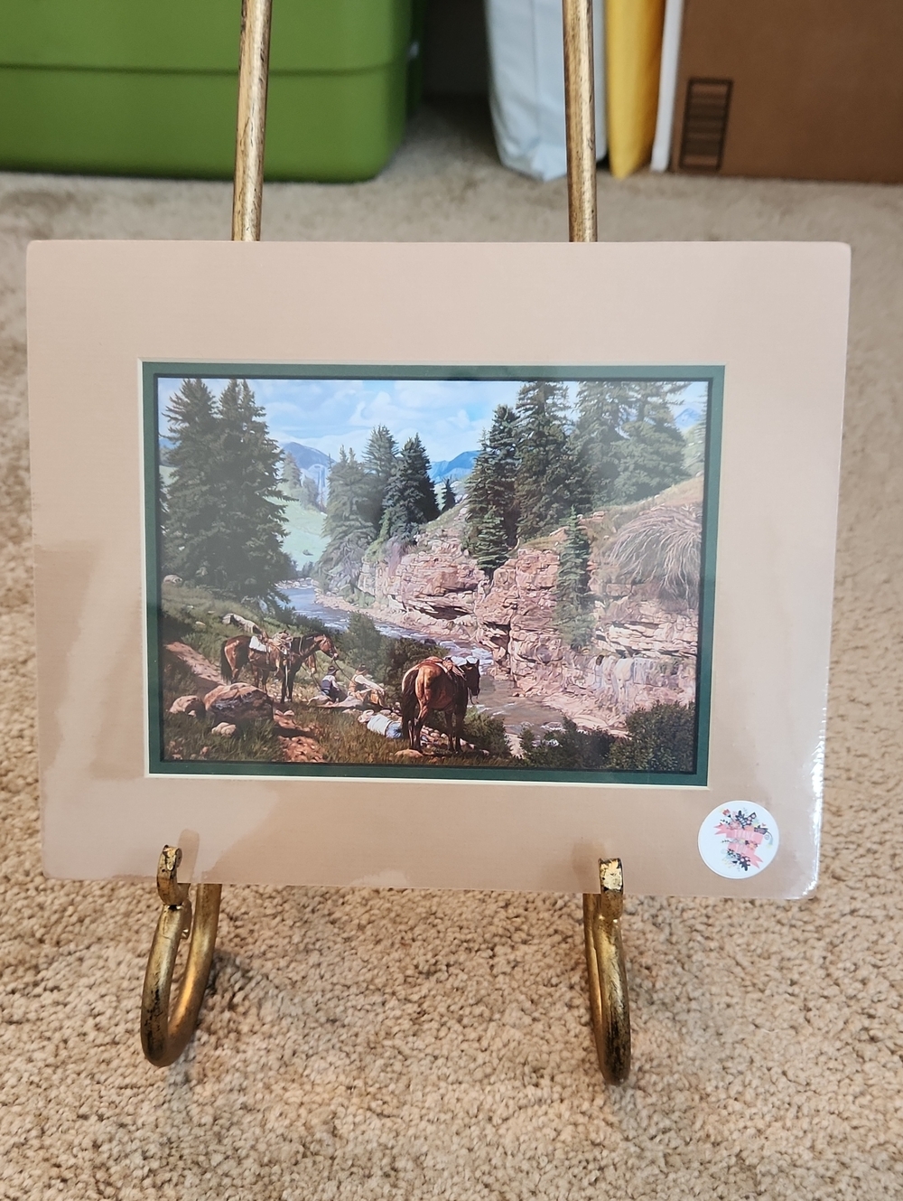 NWT "Rest And Relaxation" Wayne Justus 8" X 10" Horse Cowboy Western Nature Art
